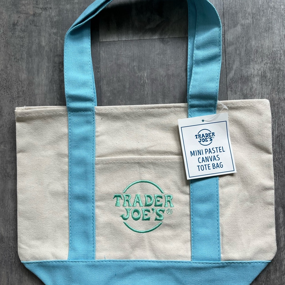 Trader Joe's Mini Pastel Canvas Tote Bag